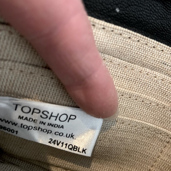 Topshop , black leather and linen slim wallet - Picture 10 of 11